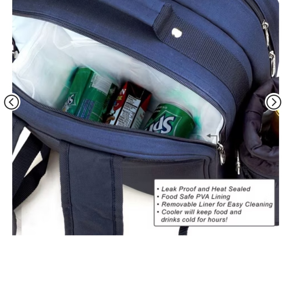 Elegant Blue Backpack with Bottle Holder - Picture 4 of 14